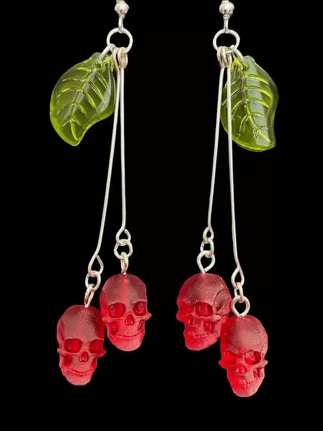 Cherry Skull Earrings