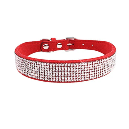 Jewelled Suede Pet Collar