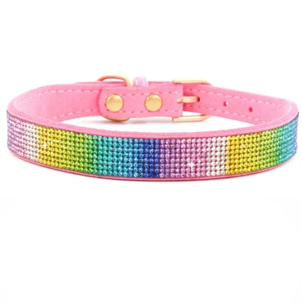 Jewelled Suede Pet Collar