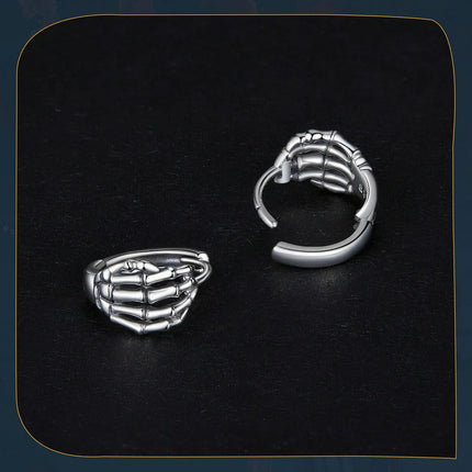 Skeleton Hands Ring & Earrings