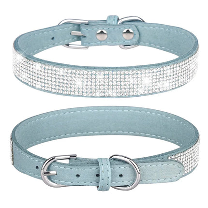 Jewelled Suede Pet Collar