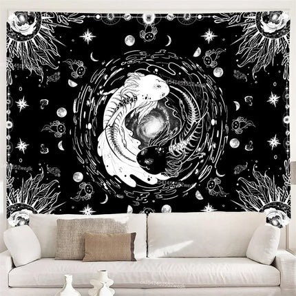 Yin Yang Koi Tapestry Wall Hanging