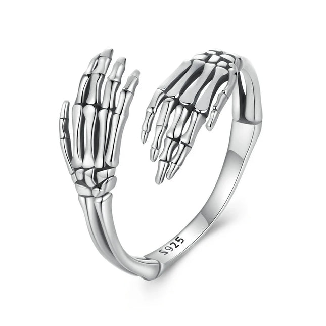 Skeleton Hands Ring & Earrings