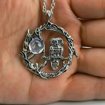 Owl & Moon Necklace