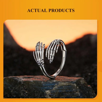Skeleton Hands Ring & Earrings