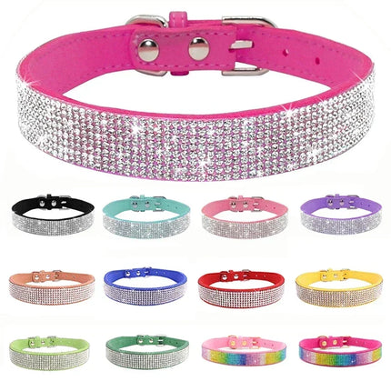 Jewelled Suede Pet Collar