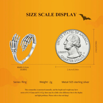 Skeleton Hands Ring & Earrings