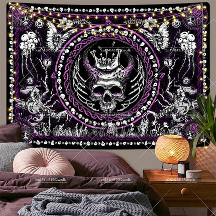 Skull Goat Tapestry Wall Hanging
