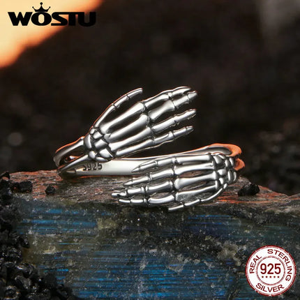 Skeleton Hands Ring & Earrings