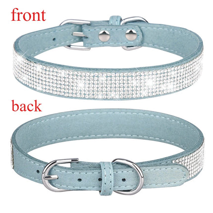 Jewelled Suede Pet Collar