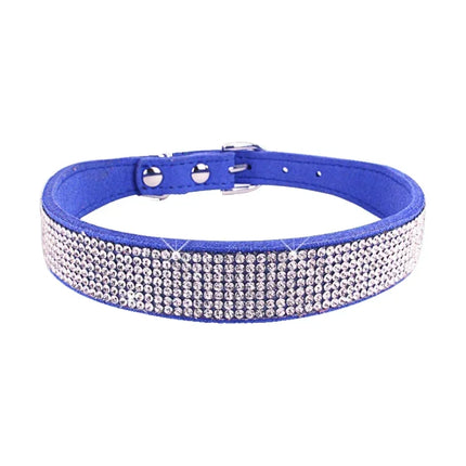 Jewelled Suede Pet Collar