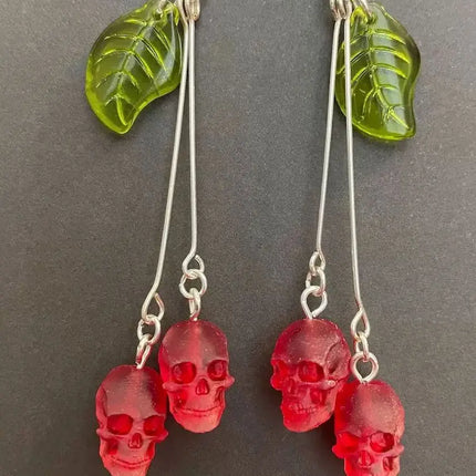 Cherry Skull Earrings