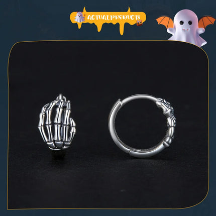 Skeleton Hands Ring & Earrings