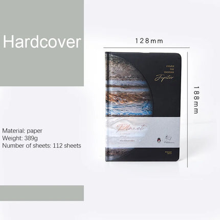 Starry Sky - Notebook Journal - Aesthetic Planet Solar System Journals Featuring Earth, Venus, Jupiter & Moon Designs