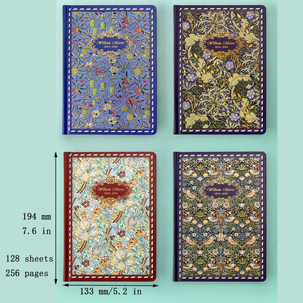 Vintage Floral Hardcover Notebook - Hardcover Journal Set, Elegant Old English Patterned Notebooks for Writing, Gifting & Collecting