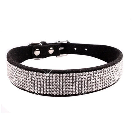 Jewelled Suede Pet Collar