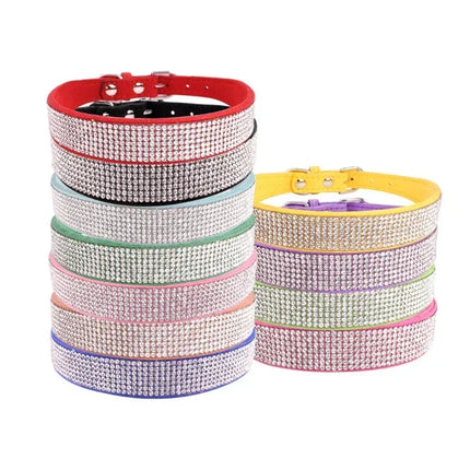 Jewelled Suede Pet Collar